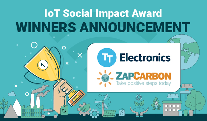 winners of IoT Social Impact Award TT Electronics & Zapcarbon